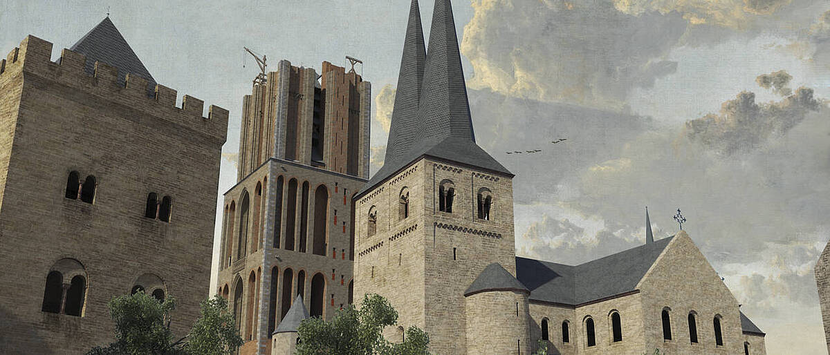 Oudmunsterkerk omstreeks 1345.