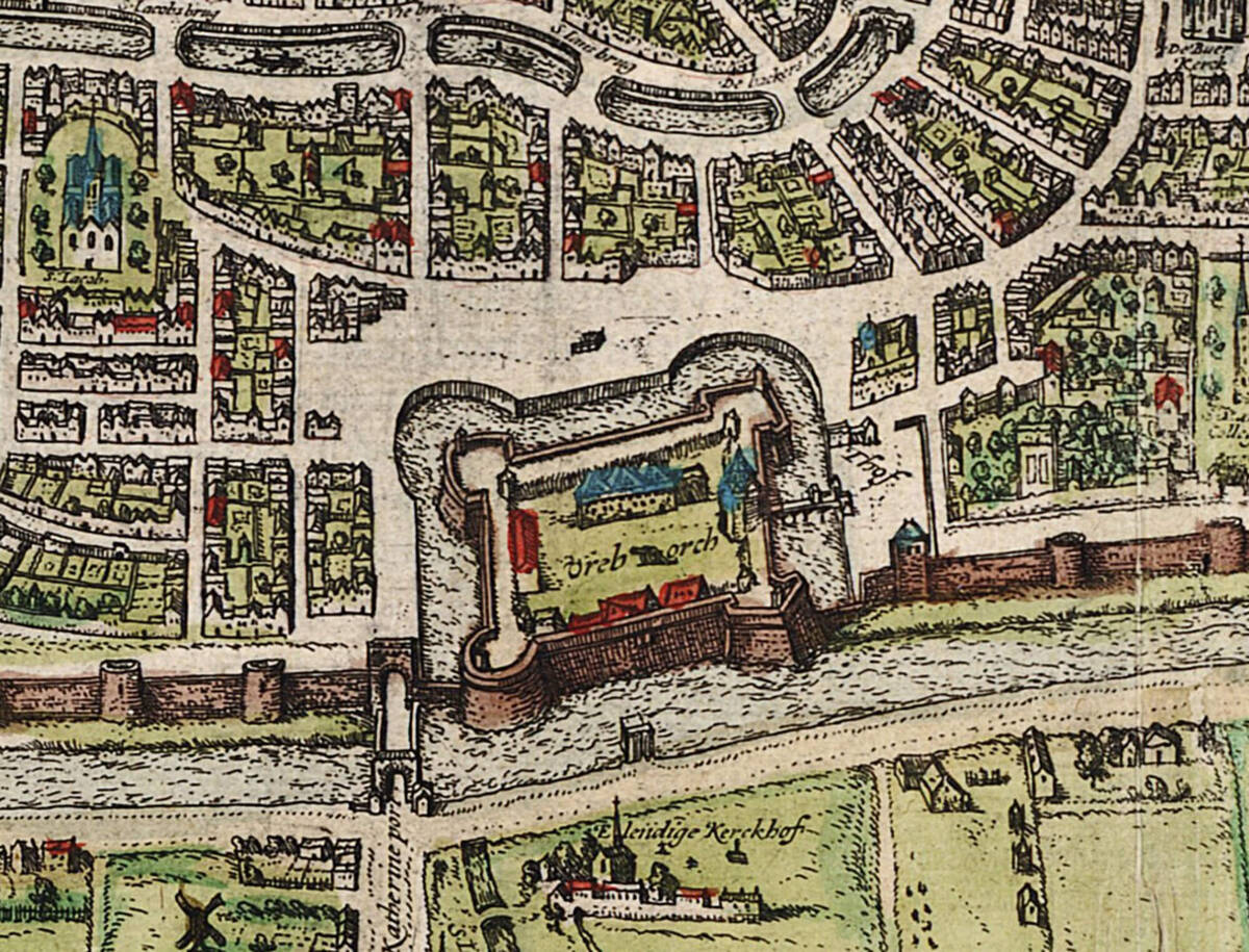 Klik om te vergroten, tekening van kasteel Vredenburg