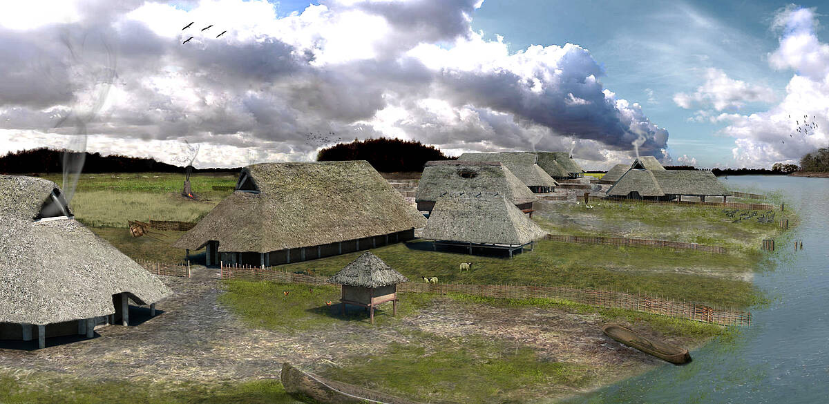 Een middeleeuws dorp in 3D