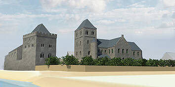De Salvatorkerk en het bisschoppelijk paleis.