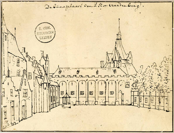 Klik om te vergroten, tekening kloostergebouwen kasteel Vredenburg