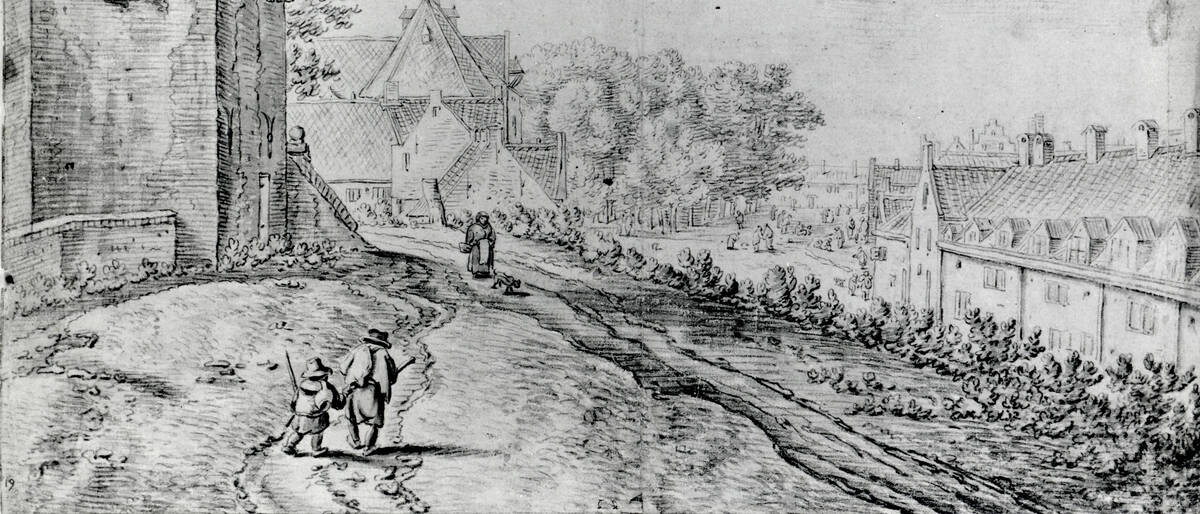 Gezicht vanaf de stadswal uit het noordoosten met links de toren op het St. Servaashek en daarachter de gebouwen van het St.-Agnietenklooster, rechts de vrijwoningen van de Fundatie van Maria van Pallaes en op de achtergrond het Nicolaaskerkhof. Gezicht vanaf de stadswal uit het noordoosten met links de toren op het St. Servaashek en daarachter de gebouwen van het St.-Agnietenklooster, rechts de vrijwoningen van de Fundatie van Maria van Pallaes en op de achtergrond het Nicolaaskerkhof.