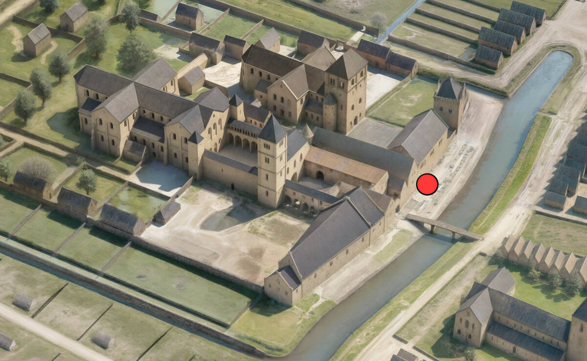 klik om te vergroten, indruk van de burcht in de 11e eeuw