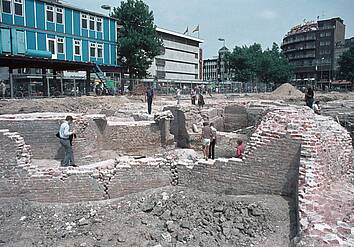 Opgraving van kasteel Vredenburg in 1976. Foto: Wim Uilenbroek, collectie Het Utrechts Archief