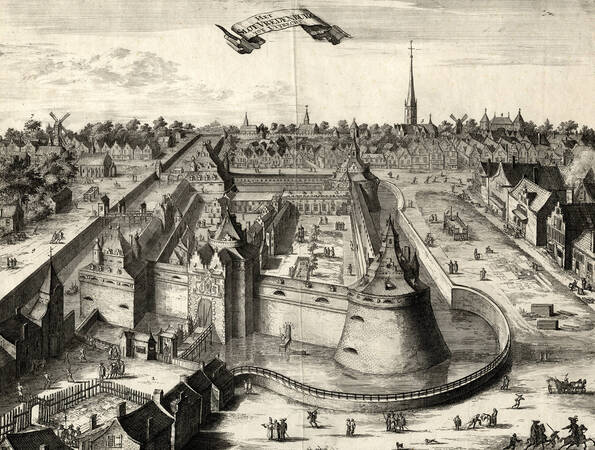 Klik om te vergroten, tekening van kasteel Vredenburg